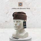Handmade Aso Oke Fila Cap, Brown Woven Yoruba Gobi Hat, Traditional Nigerian Groom Headwear