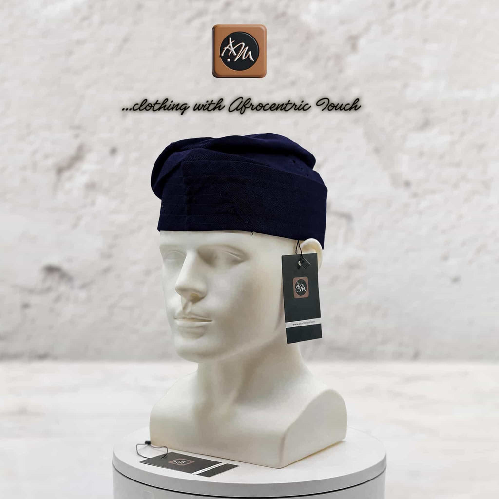 Handmade Aso Oke Fila Cap, Brown Woven Yoruba Gobi Hat, Traditional Nigerian Groom Headwear