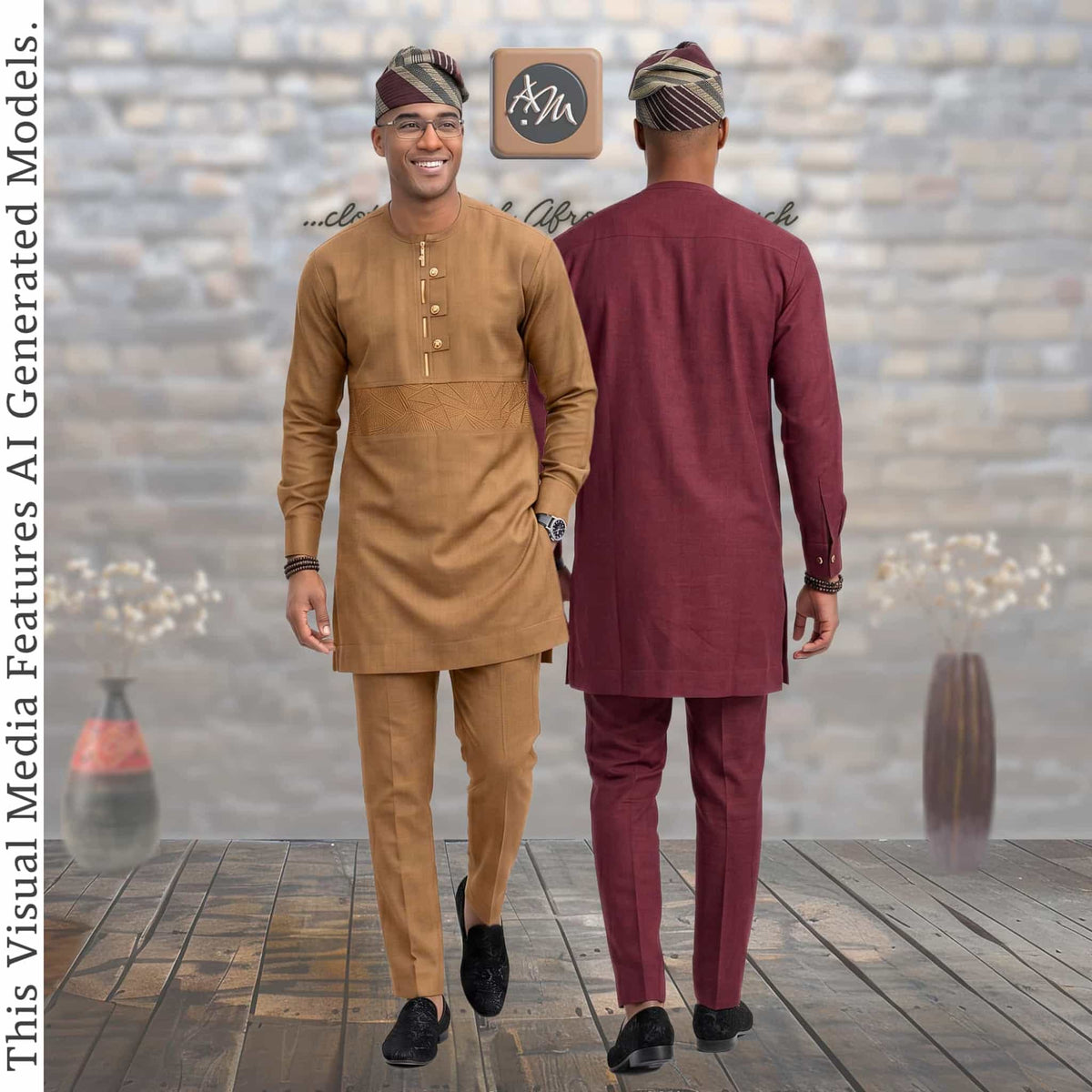 Burgundy African Senator Kaftan Set, Nigerian Wedding Attire