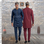 Burgundy African Senator Kaftan Set, Nigerian Wedding Attire