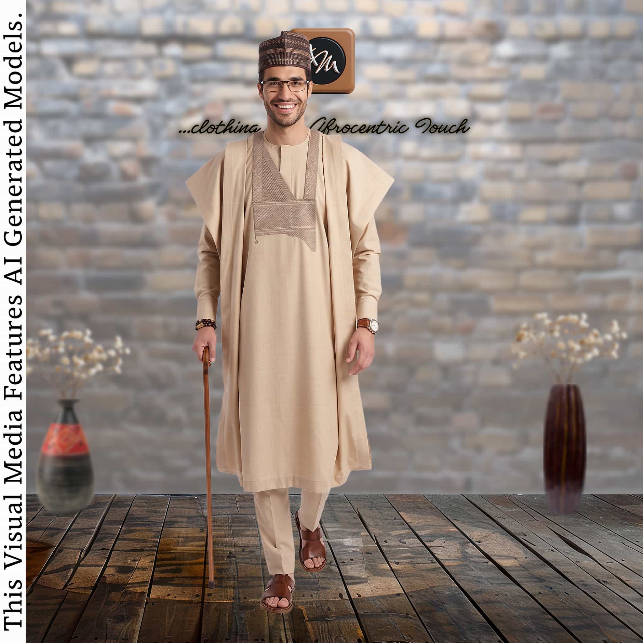 Champagne Kano Brocade Babariga, Embroidered Agbada, Nigerian African Father Attire, Three Piece Robe