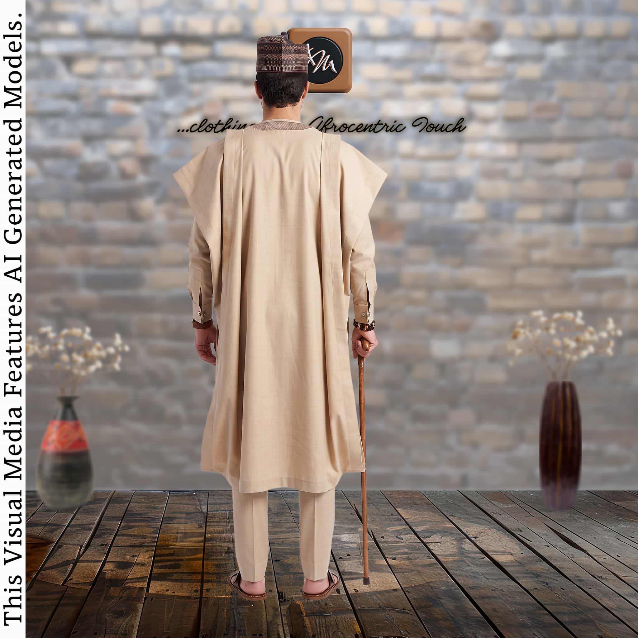 Champagne Kano Brocade Babariga, Embroidered Agbada, Nigerian African Father Attire, Three Piece Robe