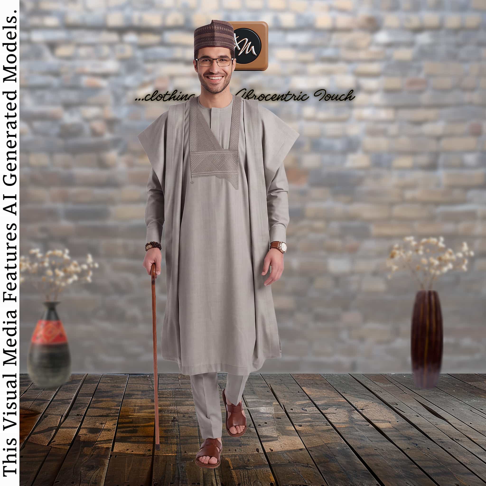 Champagne Kano Brocade Babariga, Embroidered Agbada, Nigerian African Father Attire, Three Piece Robe