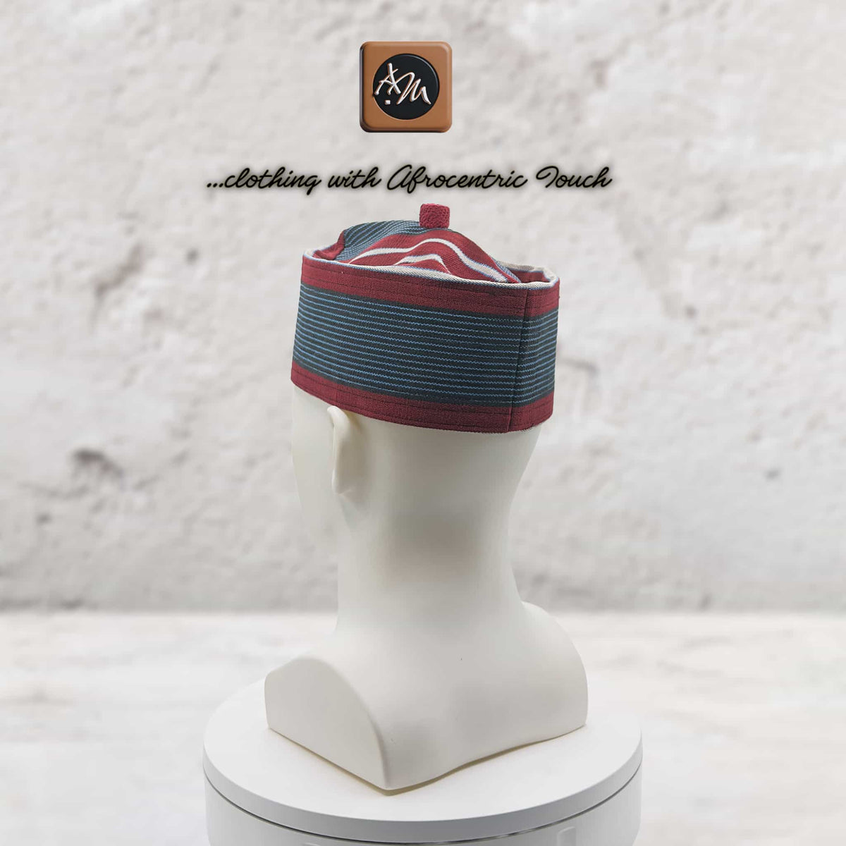 Yoruba Aso Oke Kufi Hat, Nigerian Men's Cotton Cap, Muslim Prayer Headwear
