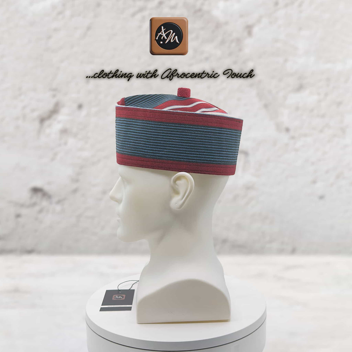 Yoruba Aso Oke Kufi Hat, Nigerian Men's Cotton Cap, Muslim Prayer Headwear