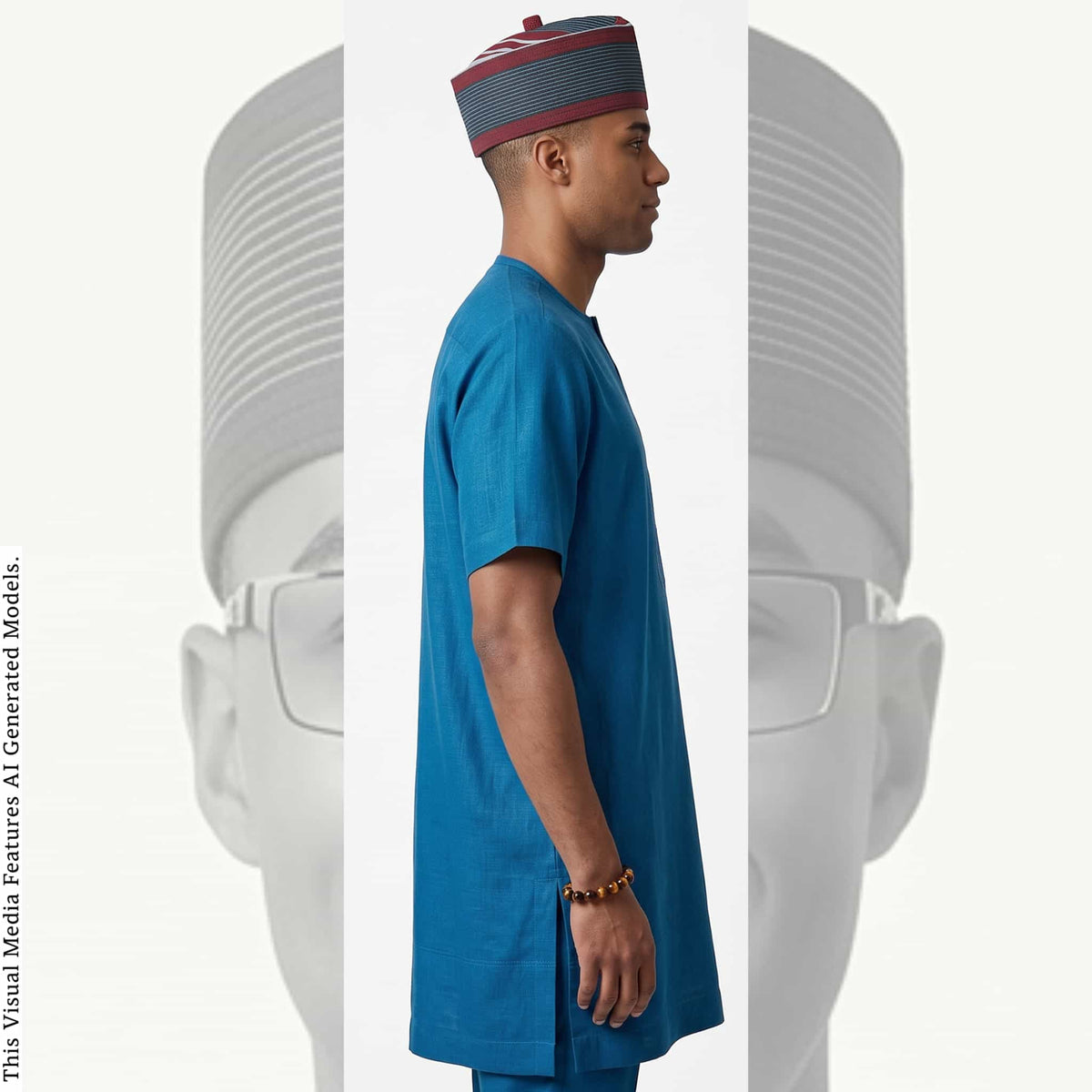Yoruba Aso Oke Kufi Hat, Nigerian Men's Cotton Cap, Muslim Prayer Headwear