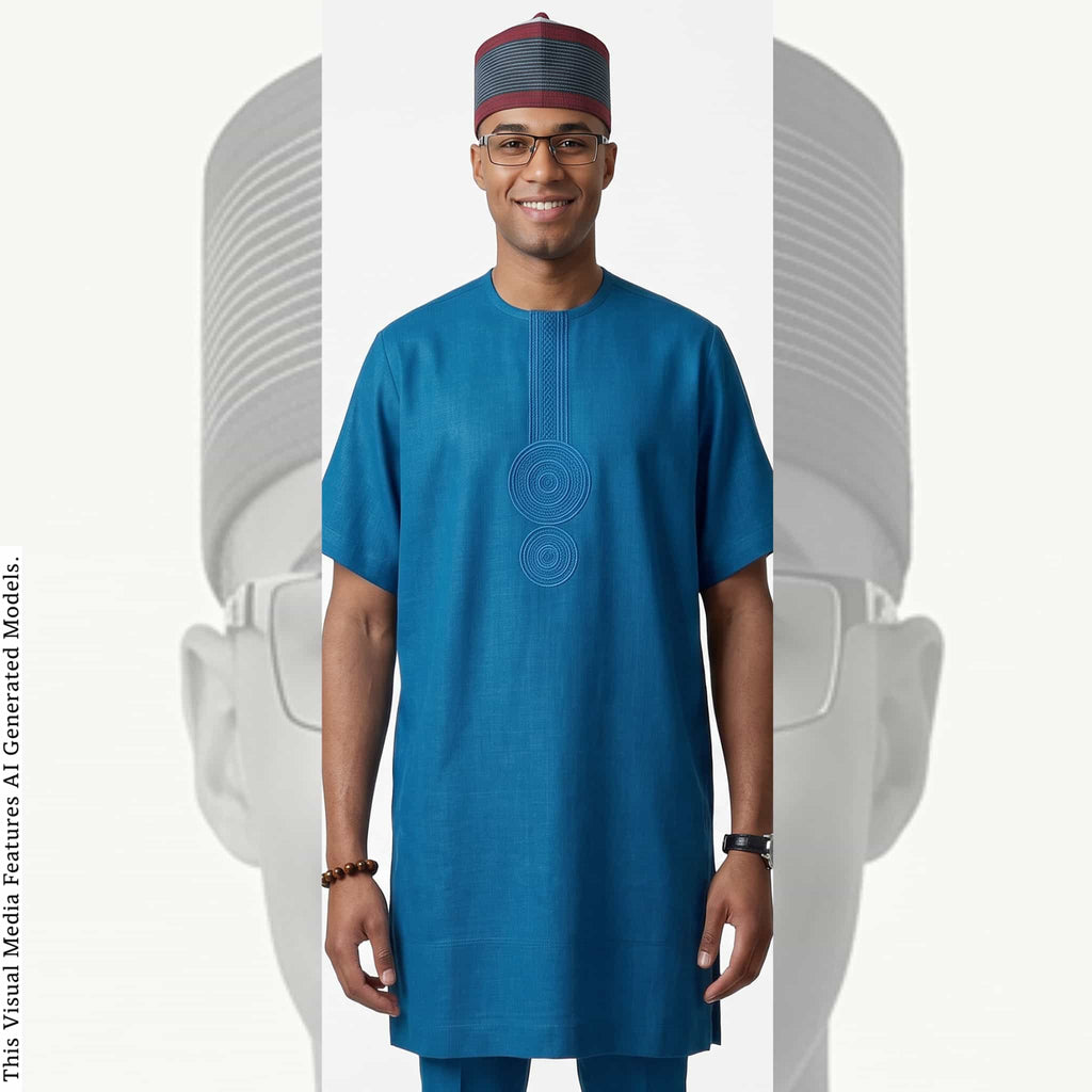 Yoruba Aso Oke Kufi Hat, Nigerian Men's Cotton Cap, Muslim Prayer Headwear
