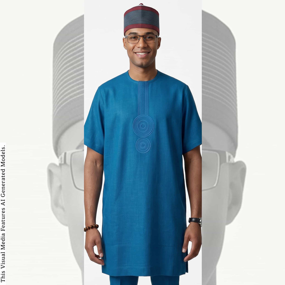 Yoruba Aso Oke Kufi Hat, Nigerian Men's Cotton Cap, Muslim Prayer Headwear
