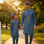 Father Son Matching Alhaji Kaftan Set, African Family Combo, Special Occasion Outfit