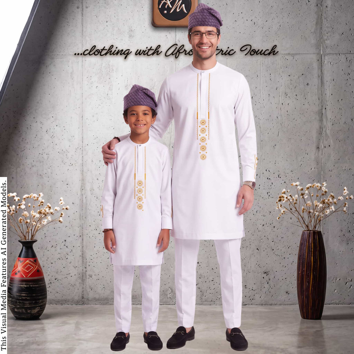 Father Son Matching Alhaji Kaftan Set, African Family Combo, Special Occasion Outfit