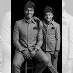 Father Son Matching Safari Suit, African Heritage Print, Wedding Outfit, Custom Tailored