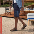 Men's African Patchwork Cargo Shorts, Indigo Denim Aso Oke Tribal Bottoms, Festival Pants