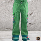 Ankara Cargo Men Pants, Ethnic Relaxed Wide Leg Trousers, African Striped Patchwork Bottoms