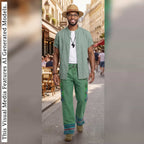 Ankara Cargo Men Pants, Ethnic Relaxed Wide Leg Trousers, African Striped Patchwork Bottoms
