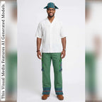 Ankara Cargo Men Pants, Ethnic Relaxed Wide Leg Trousers, African Striped Patchwork Bottoms