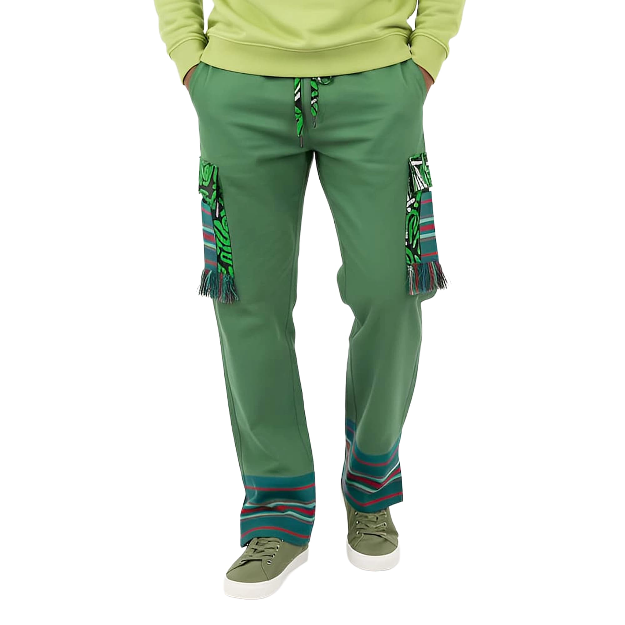 EWELERE Men Green Baggy Aura Pant