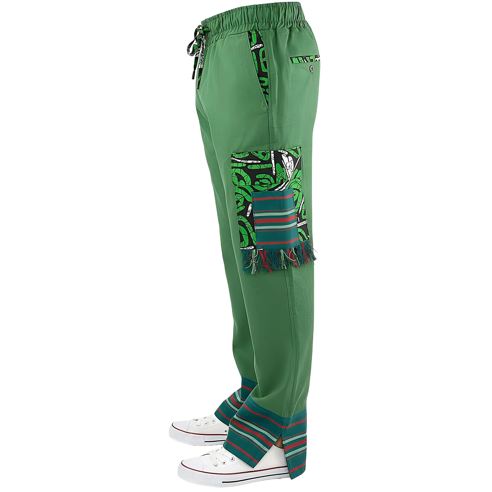 EWELERE Men Green Baggy Aura Pant
