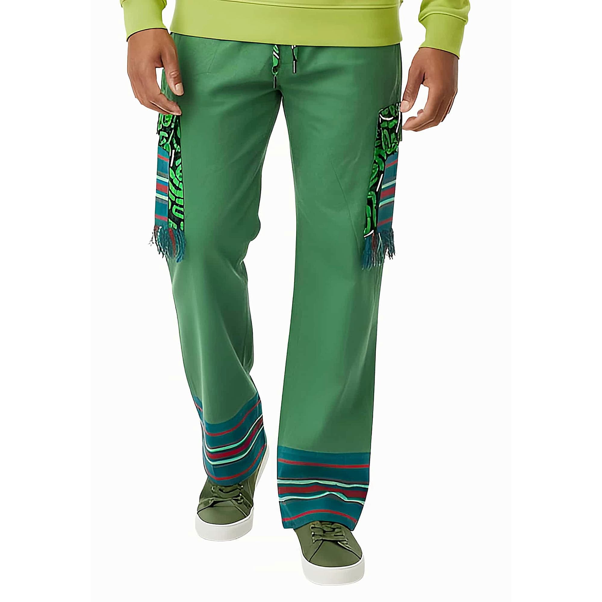 EWELERE Men Green Baggy Aura Pant