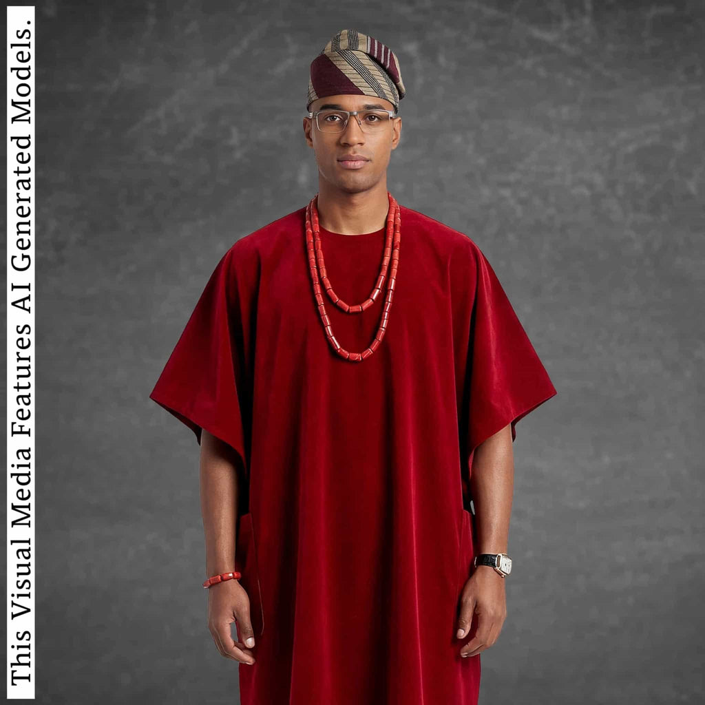 Yoruba Aso Oke Fila, Traditional Nigerian Ceremonial Headpiece, Tribal Gobi Cap