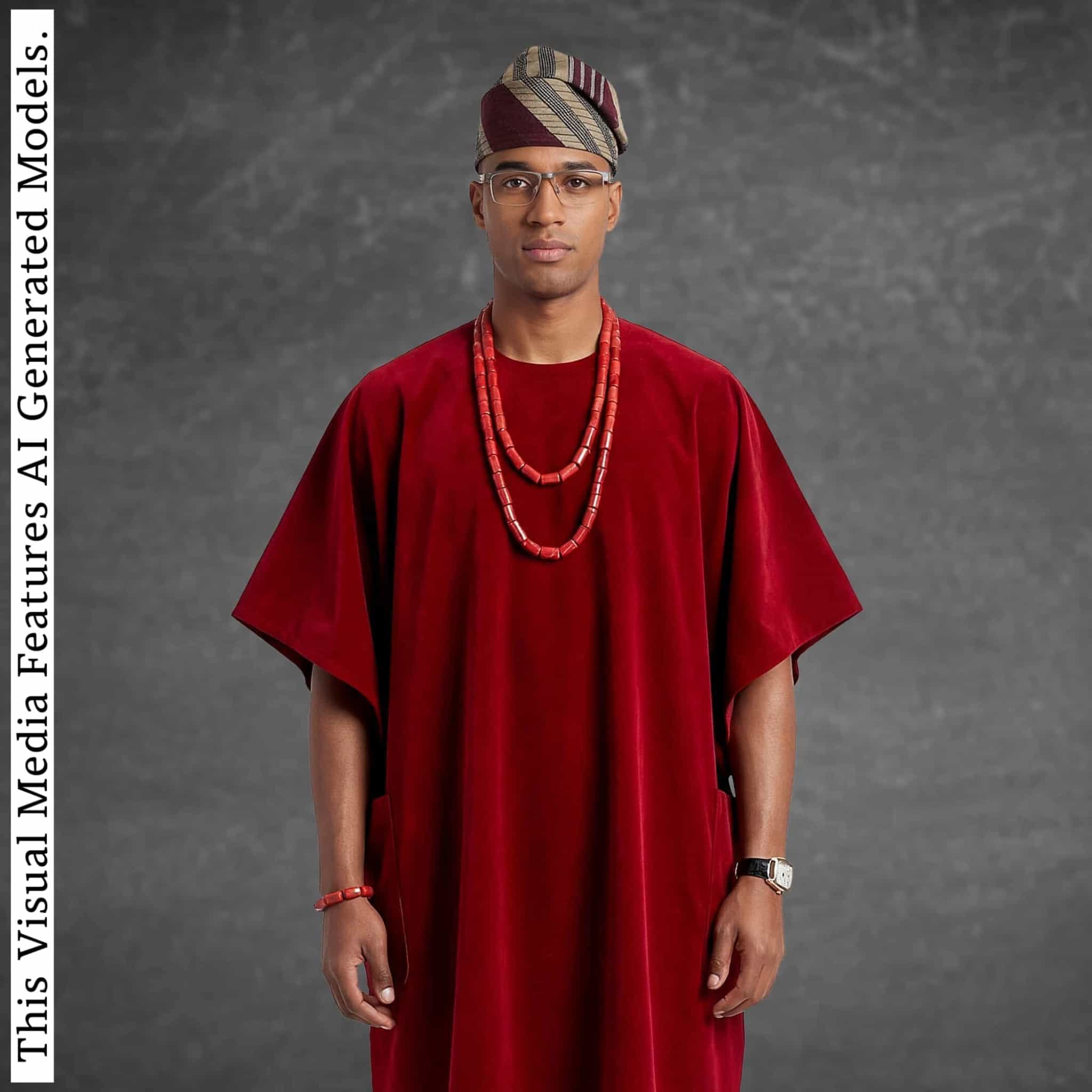 Yoruba Aso Oke Fila, Traditional Nigerian Ceremonial Headpiece, Tribal Gobi Cap