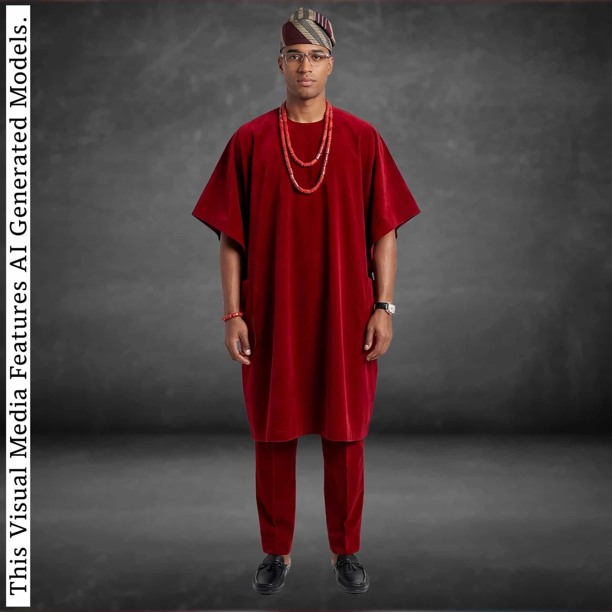 Yoruba Aso Oke Fila, Traditional Nigerian Ceremonial Headpiece, Tribal Gobi Cap