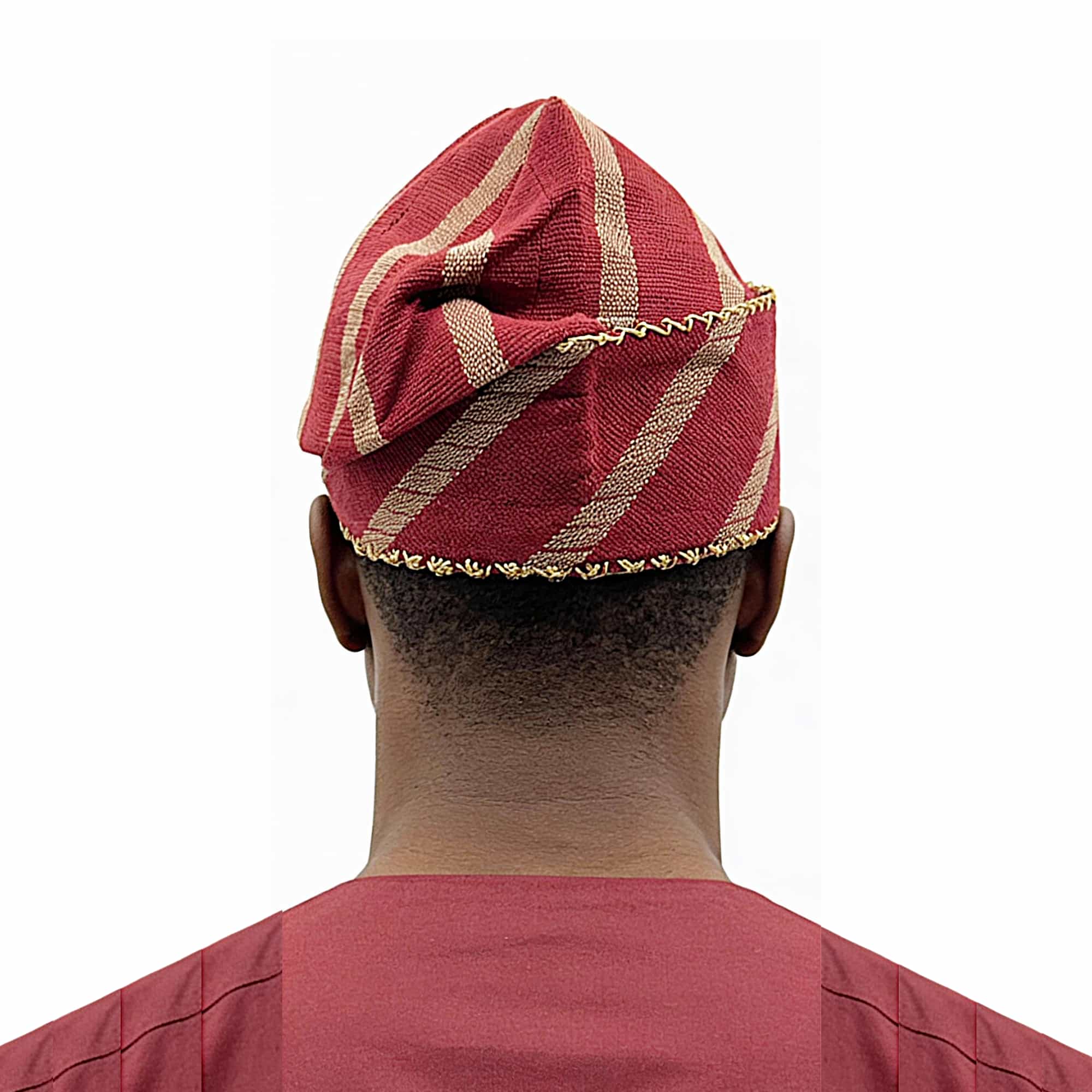 FABUNMI Knitted Yoruba Alaari Aso Oke Fila