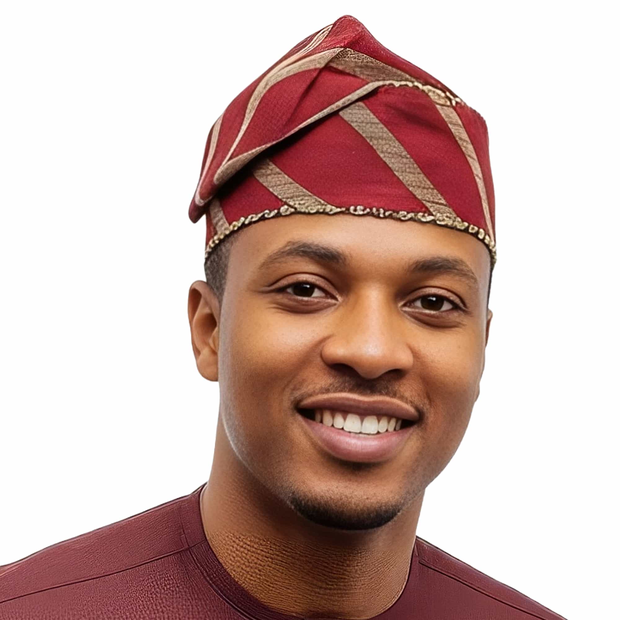 FABUNMI Knitted Yoruba Alaari Aso Oke Fila