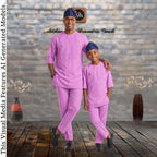 Father Son Matching Kaftan Set, African Print Two Piece, Nigerian Wedding Attire