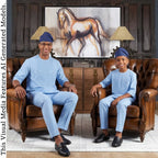 Father Son Matching Kaftan Set, African Print Two Piece, Nigerian Wedding Attire