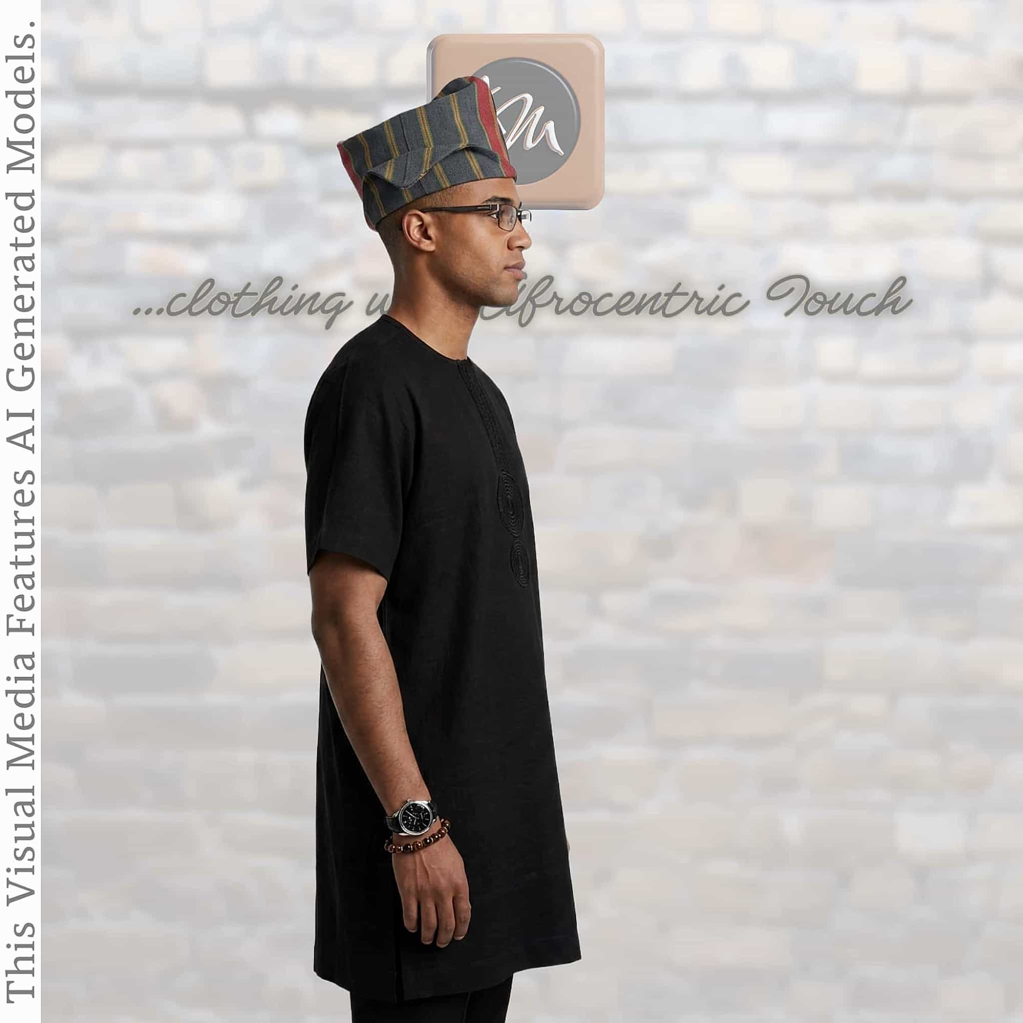 Striped Woven Yoruba Men's Cap, Traditional Abetiaja Wedding Hat