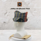 Striped Woven Yoruba Men's Cap, Traditional Abetiaja Wedding Hat