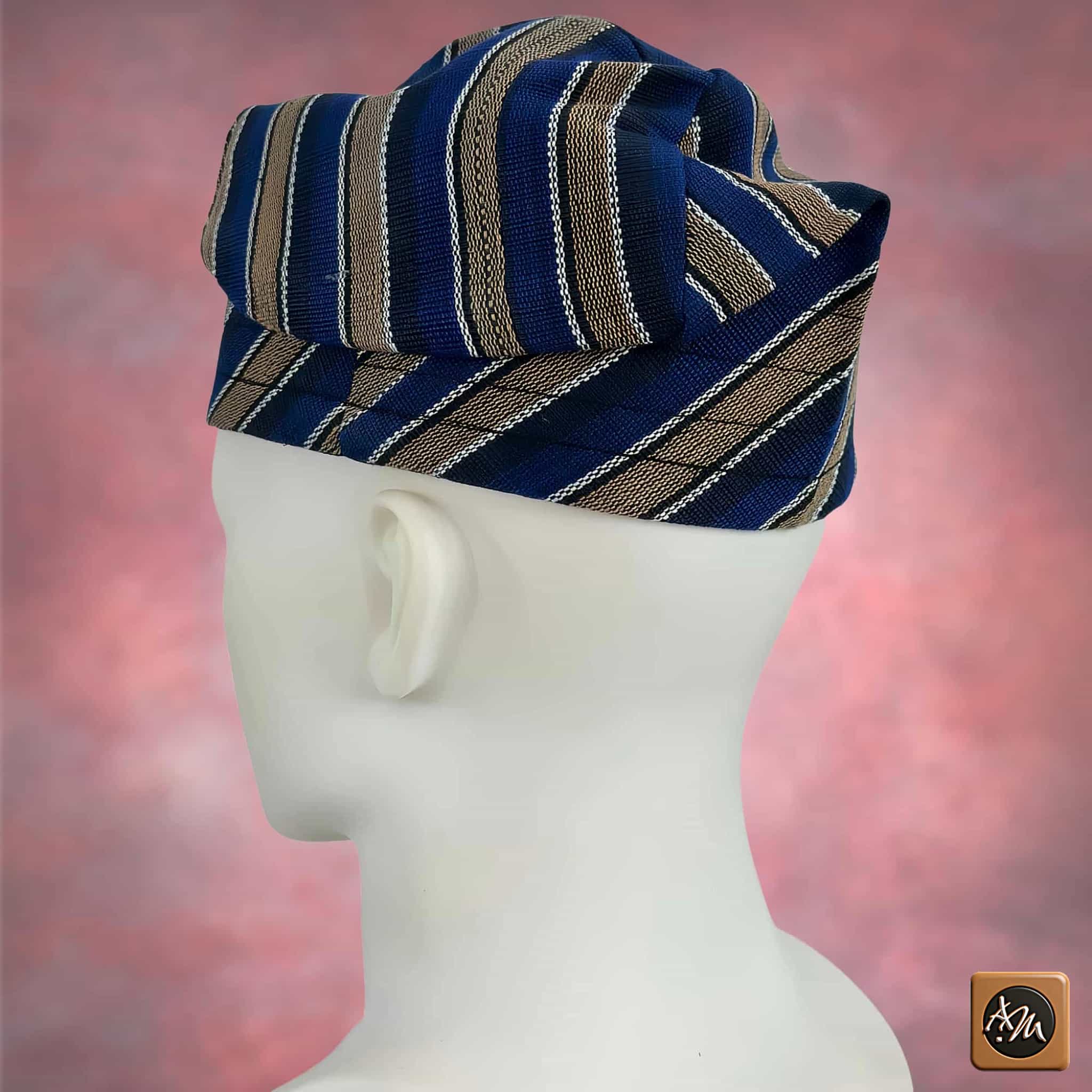 Yoruba Aso Oke Fila: African Men's Traditional Gobi Cap