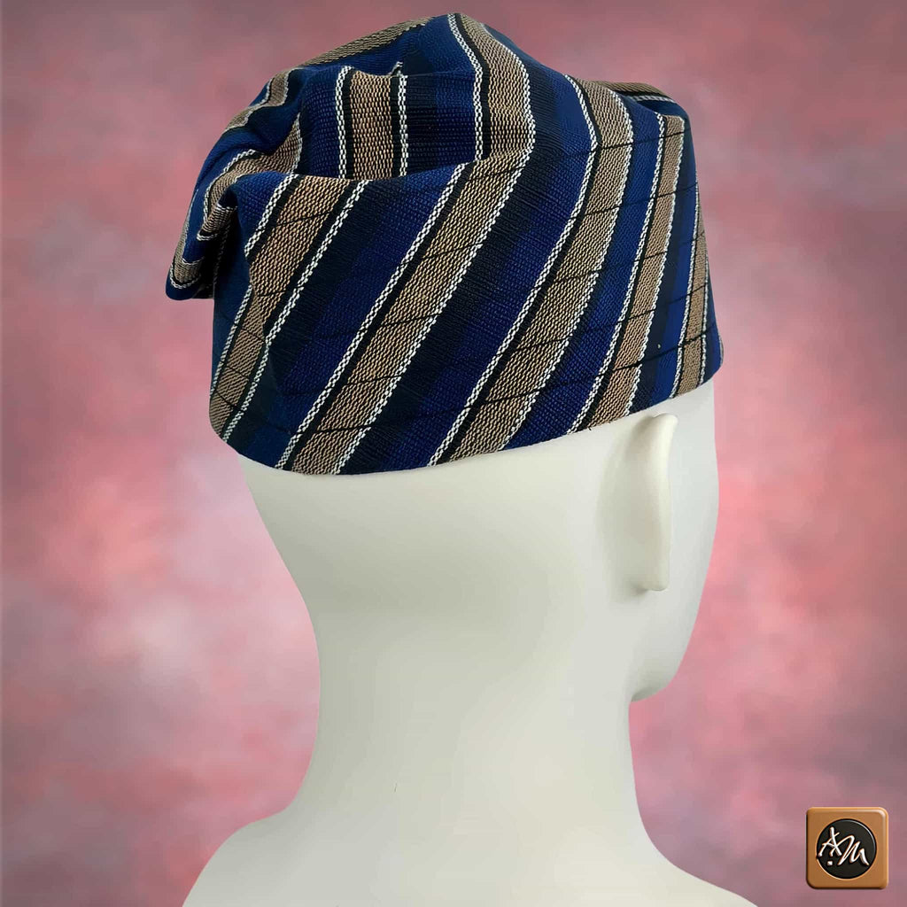 Yoruba Aso Oke Fila: African Men's Traditional Gobi Cap