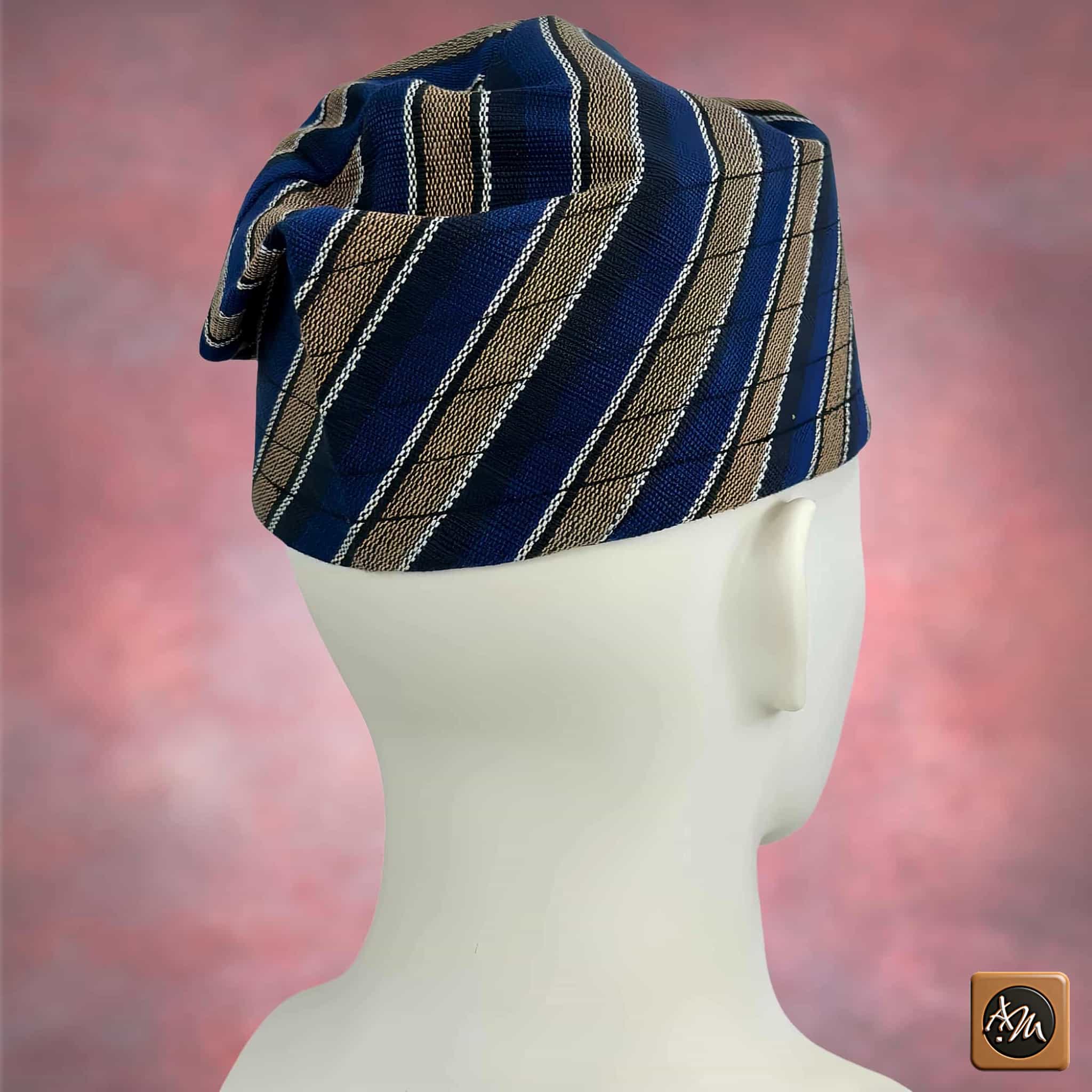 Yoruba Aso Oke Fila: African Men's Traditional Gobi Cap