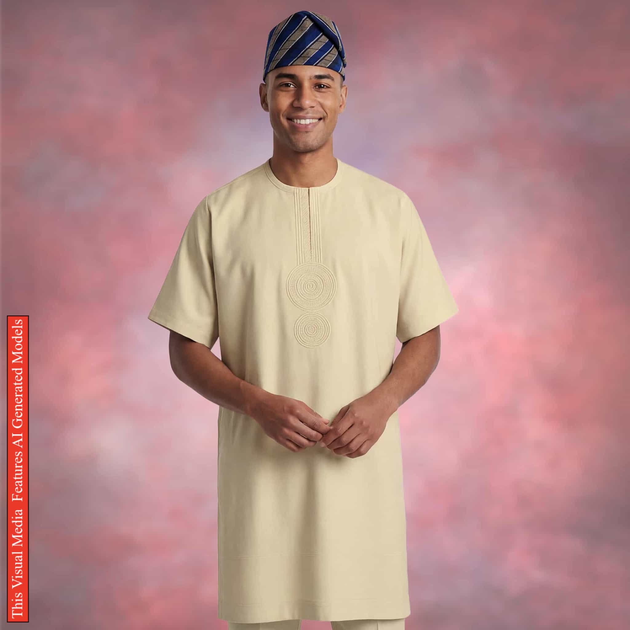 Yoruba Aso Oke Fila: African Men's Traditional Gobi Cap