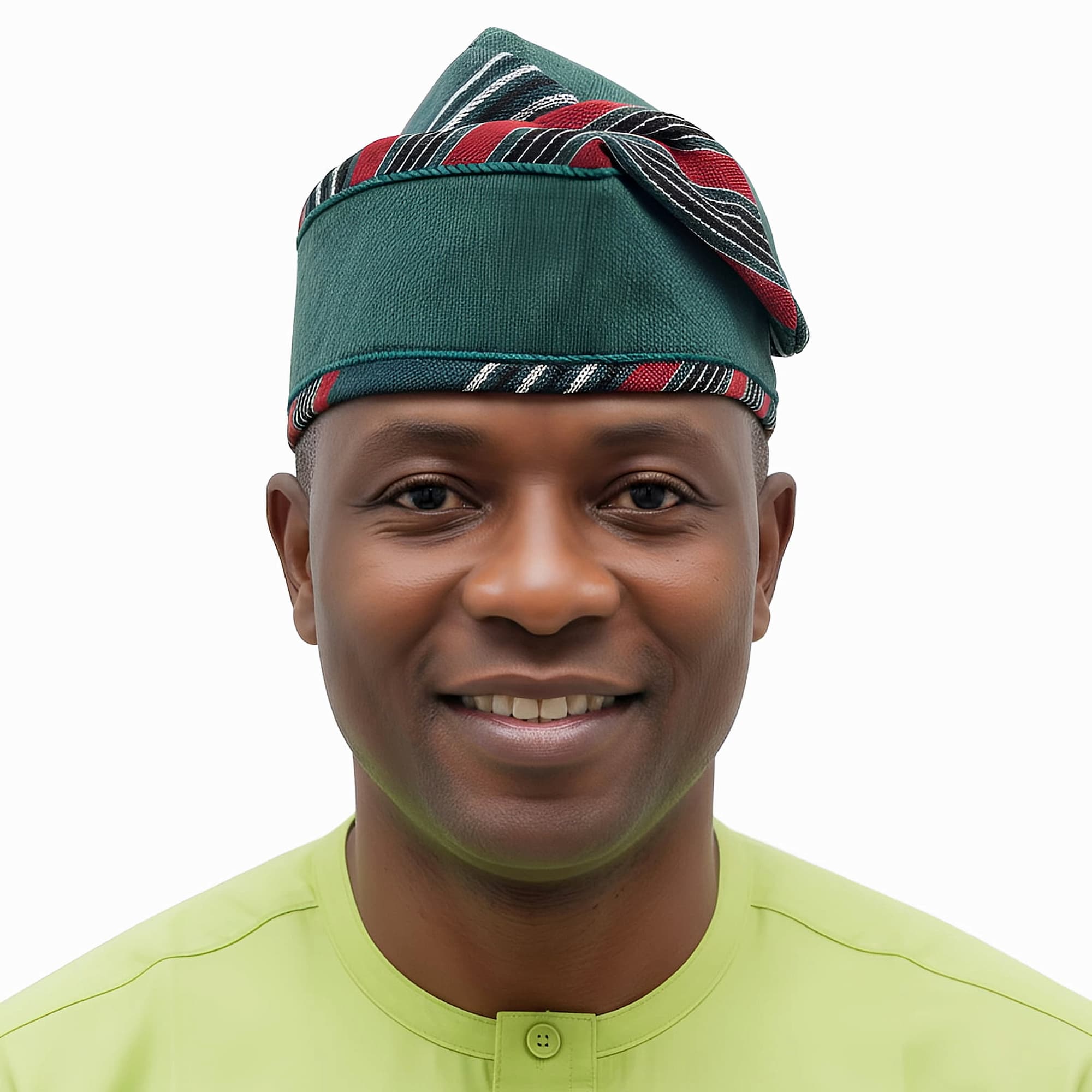 Yoruba Aso Oke Fila: African Men's Traditional Mixed match Gobi Cap