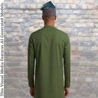 Green Rhinestone Embroidered Velvet Aso Oke Patched Yoruba Cap