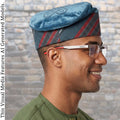 Green Rhinestone Embroidered Velvet Aso Oke Patched Yoruba Cap