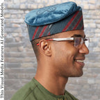 Green Rhinestone Embroidered Velvet Aso Oke Patched Yoruba Cap