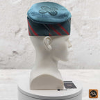 Green Rhinestone Embroidered Velvet Aso Oke Patched Yoruba Cap