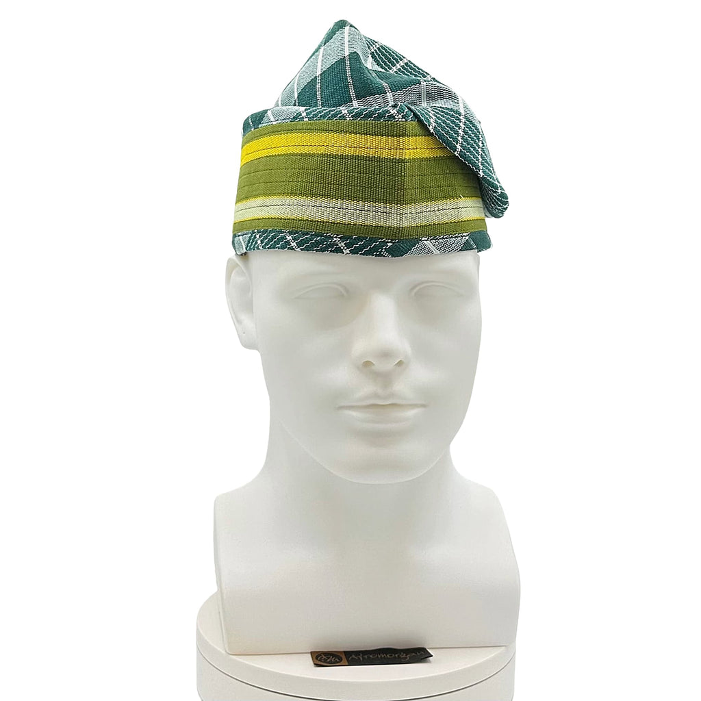 Green Yoruba Aso Oke Fila