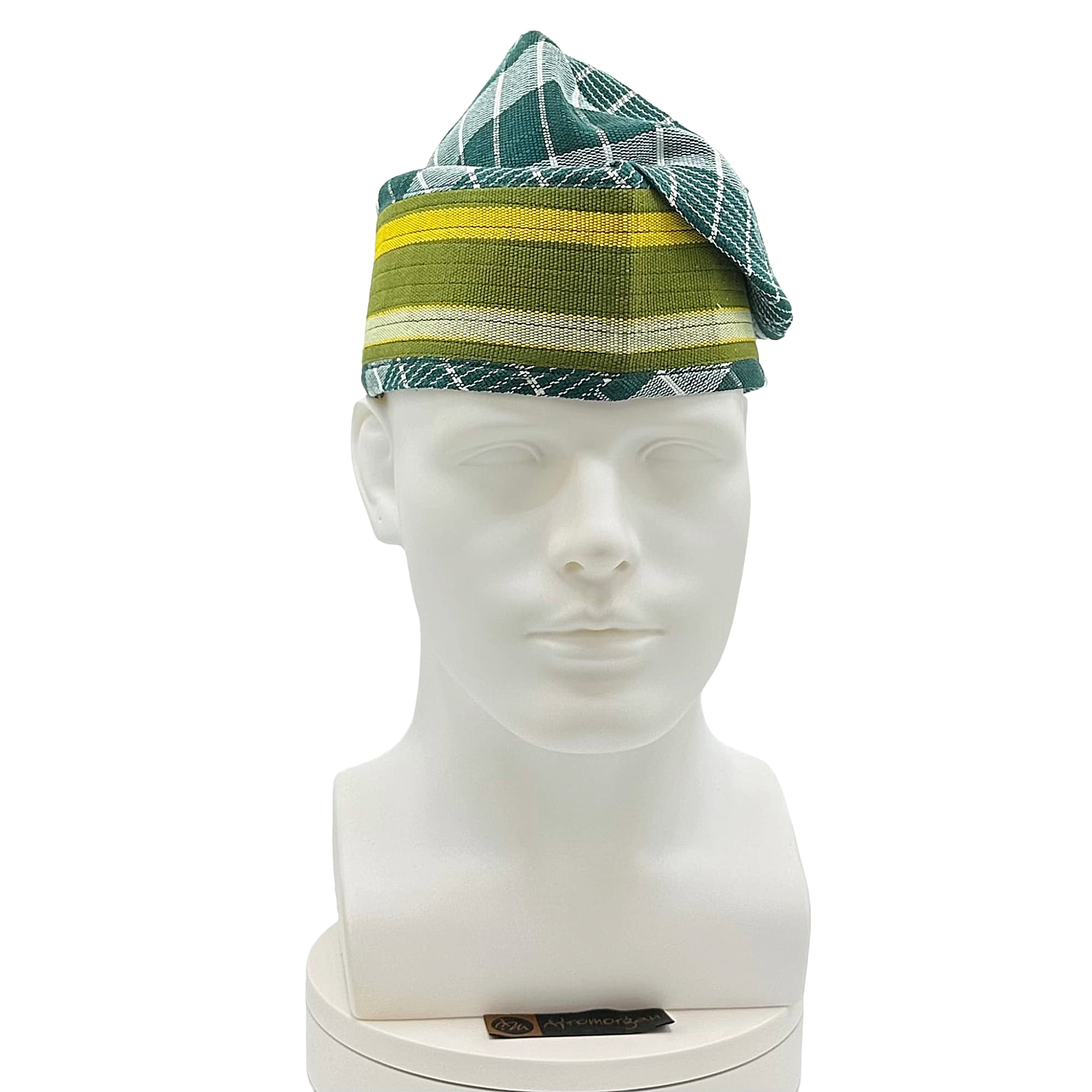 Green Yoruba Aso Oke Fila