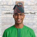 Handwoven Aso Oke Fila, Striped Yoruba Hat, Traditional Nigerian Cap, African Menswear