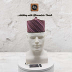 Handcrafted Maroon Tajia Cap, Aso Oke Mallam African Traditional Hat