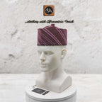 Handcrafted Maroon Tajia Cap, Aso Oke Mallam African Traditional Hat
