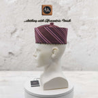 Handcrafted Maroon Tajia Cap, Aso Oke Mallam African Traditional Hat