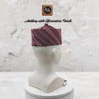 Handcrafted Maroon Tajia Cap, Aso Oke Mallam African Traditional Hat