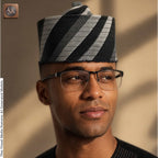 Handcrafted Tomtom Tajia Cap, Aso Oke Mallam African Traditional Hat