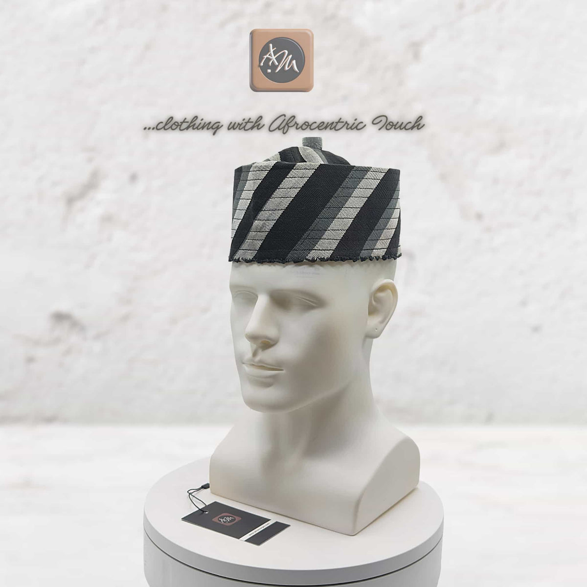 Handcrafted Tomtom Tajia Cap, Aso Oke Mallam African Traditional Hat