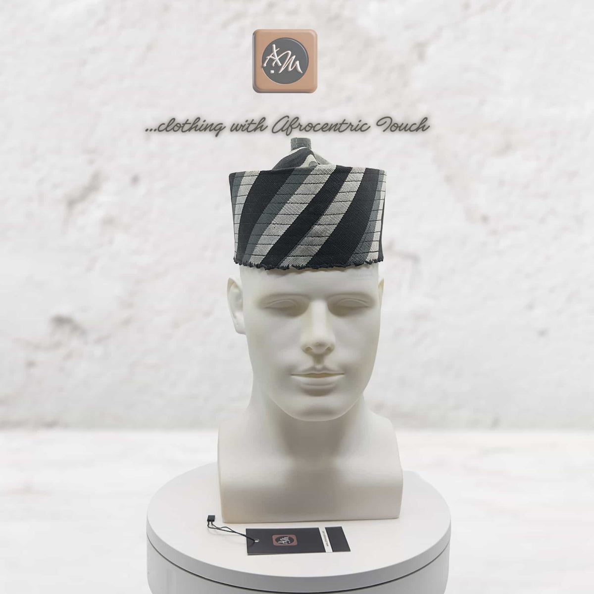 Handcrafted Tomtom Tajia Cap, Aso Oke Mallam African Traditional Hat